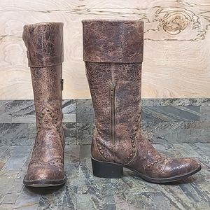 Rare Old Gringo 2015 Distressed Studded Boots Sz 7